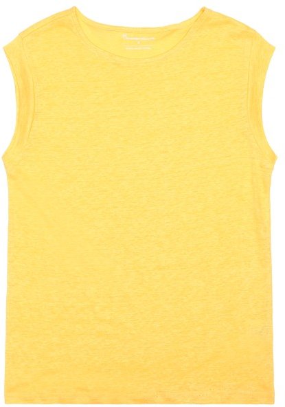 KnowledgeCotton Apparel - Women's Loose Fold Up Linen - Top Gr XL gelb