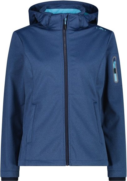 CMP - Women's Jacket Zip Hood Melange Softshell - Softshelljacke Gr 42 blau