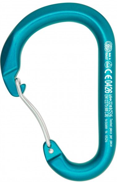 Kong - Paddle Wire Bent Gate - Schnappkarabiner türkis