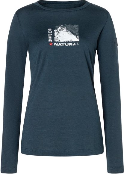 super.natural - Women's Super Mountain Bio Jersey L/S - Longsleeve Gr M blau