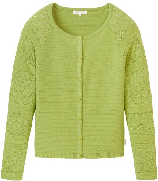 Thumbnail - Tranquillo - Women's Ajour Strickjacke - Fleecejacke Gr L grün