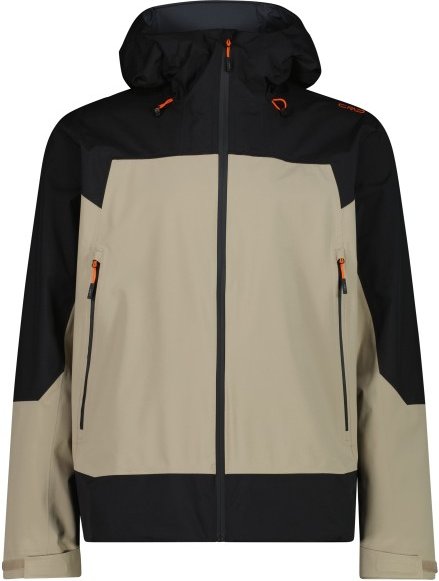 CMP - 3L Jacket Fix Hood - Regenjacke Gr 56 beige/schwarz