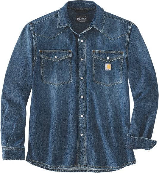 Carhartt - Denim L/S Snap Front Shirt - Hemd Gr XL blau