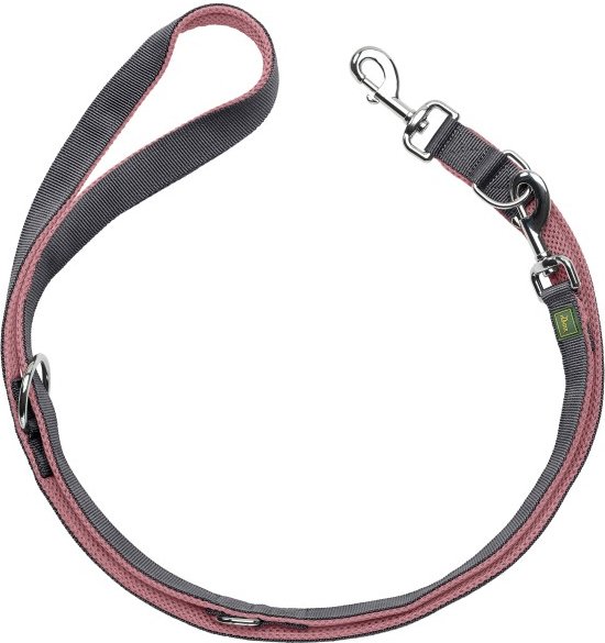 Hunter - Verstellbare Führleine Maldon - Hundeleine Gr Länge max. 200 cm - Breite 2,0 cm altrosa /grau