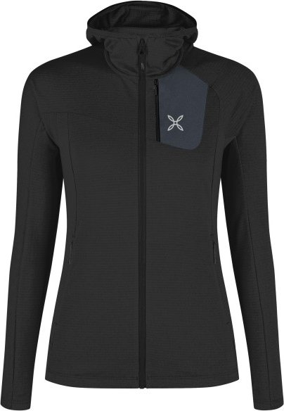Montura - Women's Vertigo Power Grid Hooded Maglia - Fleecejacke Gr L schwarz