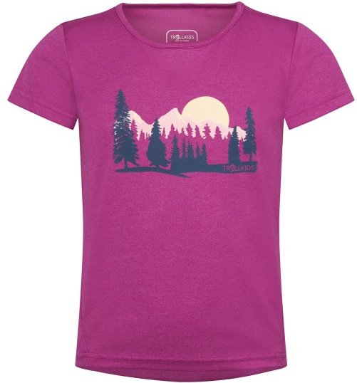 Trollkids - Girl's Gudvangen Shirt - Funktionsshirt Gr 164 rosa/lila