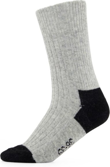 Alpacasocks&Co - Merino Cashmere Ribbed Crew - Multifunktionssocken Gr 42-45 grau/schwarz