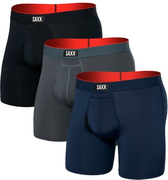 Saxx - Multi-Sport Mesh Boxer Brief Fly 3-Pack - Kunstfaserunterwäsche Gr L blau