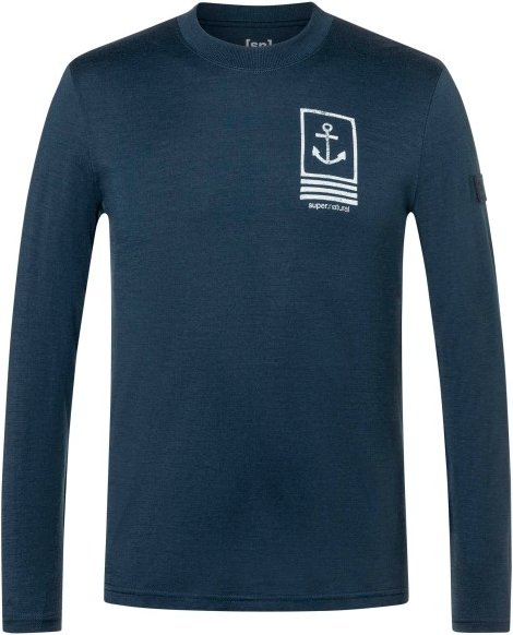 super.natural - Lil Anchor Bio Jersey L/S - Merinoshirt Gr XXL blau