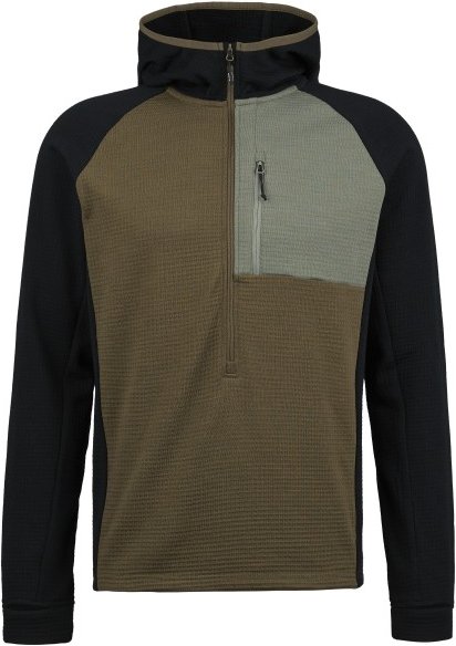 Stoic - MerinoGrid285 NorrdalSt. 3/4 Zip Hoody - Merinohoodie Gr 3XL braun/schwarz
