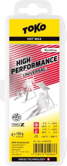 Toko - World Cup High Performance Universal - Heißwachs Gr 120 g gelb/grau