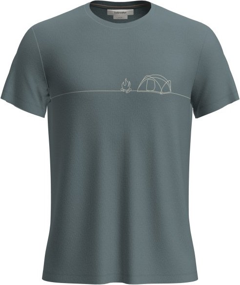Icebreaker - Merino Core S/S Tee Single Line Camp - Funktionsshirt Gr S grau