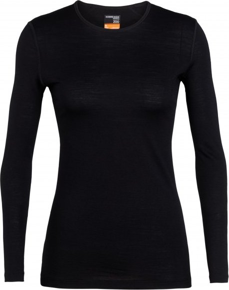 Thumbnail - Icebreaker - Women's 200 Oasis L/S Crewe - Merinounterwäsche Gr M schwarz