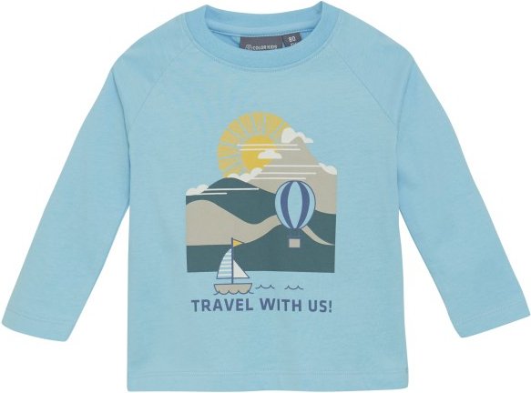 Color Kids - Baby T-Shirt with Chestprint L/S - Longsleeve Gr 86 blau