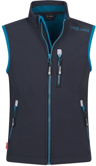 Trollkids - Kid's Trollfjord Vest - Softshellweste Gr 128 blau