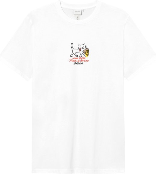 DEDICATED - T-Shirt Stockholm Pizza Love - T-Shirt Gr L weiß