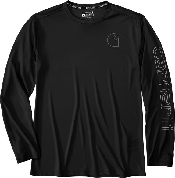 Carhartt - Force Sun Defender Relaxed L/S Logo - Longsleeve Gr M schwarz