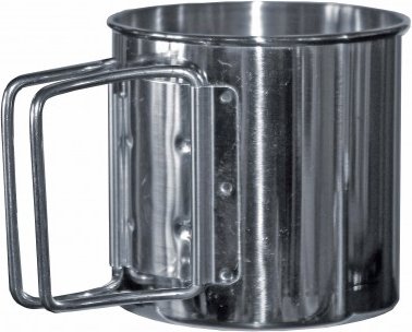 Basic Nature - Edelstahlbecher Faltgriff Gr 0,35 l grau