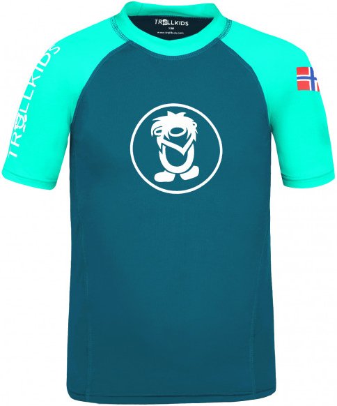 Trollkids - Kid's Kvalvika T - Funktionsshirt Gr 92 blau/türkis