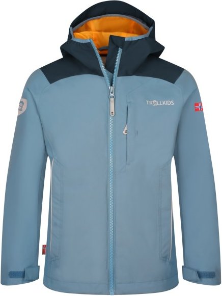 Thumbnail - Trollkids - Kids Bergen Jacket - Regenjacke Gr 104 türkis