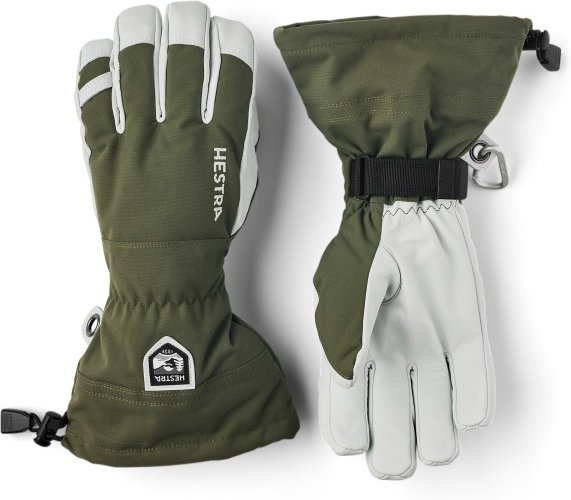 Hestra - Army Leather Heli Ski 5 Finger - Handschuhe Gr 9 oliv/grau