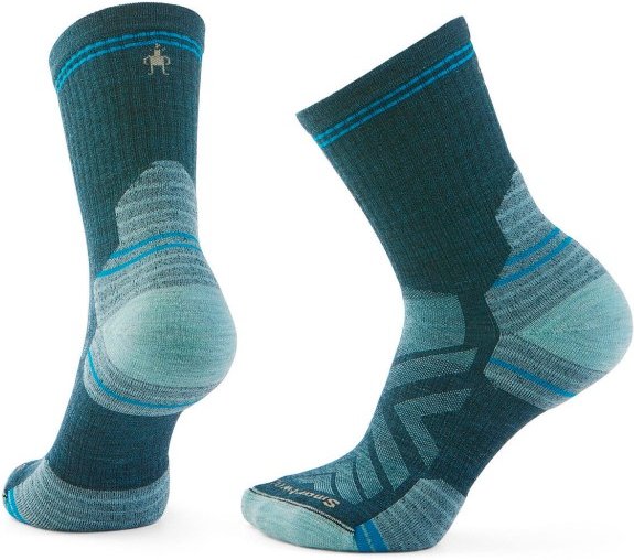 Thumbnail - Smartwool - Women's Hike Targeted Cushion Mid Crew Socks - Wandersocken Gr L blau/türkis