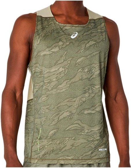 Asics - Fujitrail Singlet - Laufshirt Gr L oliv