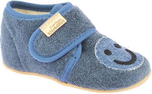 Living Kitzbühel - Kid's Babyklett Frottee Smiley - Hüttenschuhe Gr 18 grau