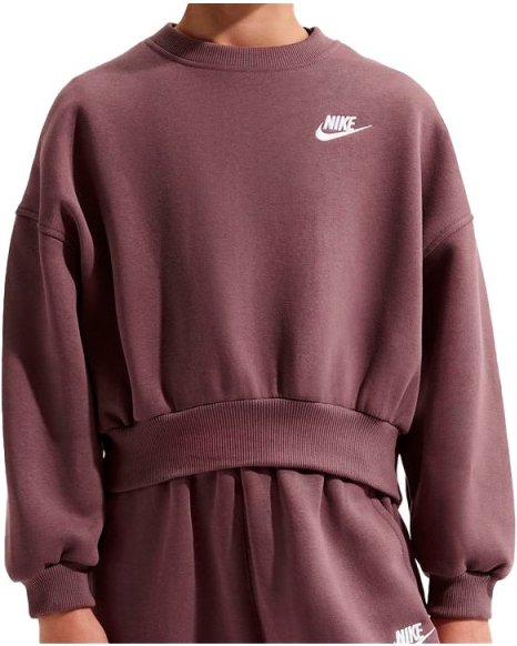 Nike - Girl's Club Fleece Boxy Crew-Neck Sweatshirt - Pullover Gr M bunt