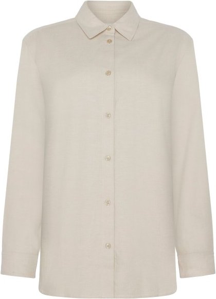 Thumbnail - KnowledgeCotton Apparel - Women's Regular Fit Heavy Twill - Bluse Gr L beige