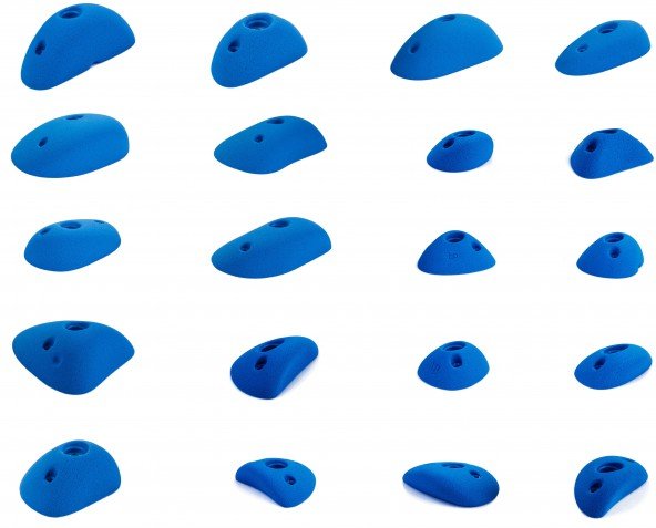 blue pill - Small Mix - Klettergriffe Gr S/M blau/weiß