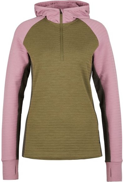 Stoic - Women's MerinoFleece260 FlenSt. Half Zip with Hood - Merinohoodie Gr S oliv