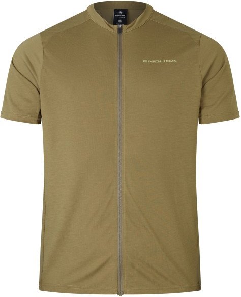 Endura - Loop S/S Zipped Jersey - Radtrikot Gr S oliv/beige