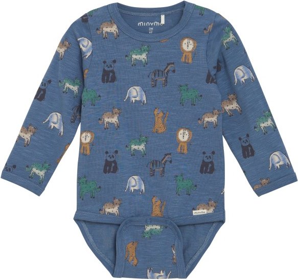 Thumbnail - Minymo - Kid's Body L/S AOP - Alltagsunterwäsche Gr 74 blau