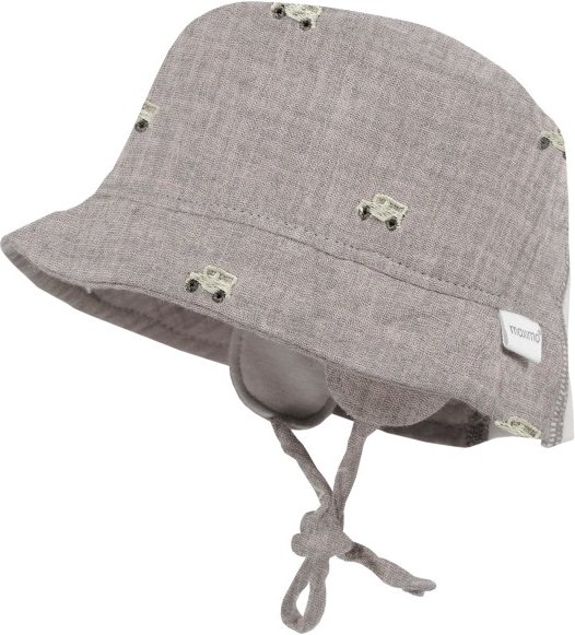 maximo - Baby's Hütchen Musselin Band Ohrenkl Futter - Hut Gr 45 cm grau