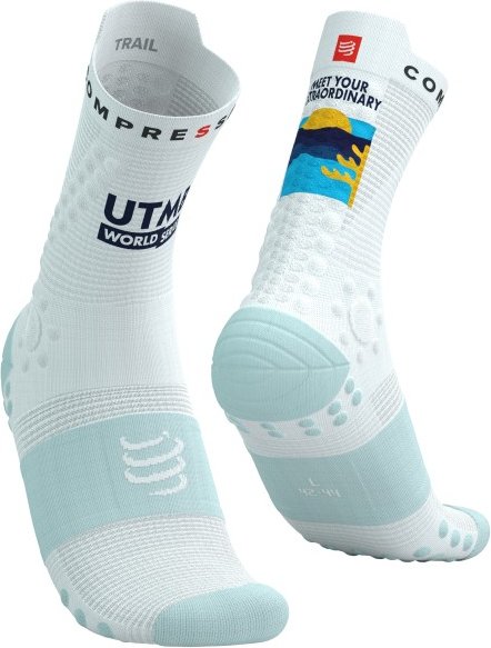 Compressport - Pro Racing Socks V4.0 Trail UTMB 2025 - Laufsocken Gr T2 - EU 39-41 grau