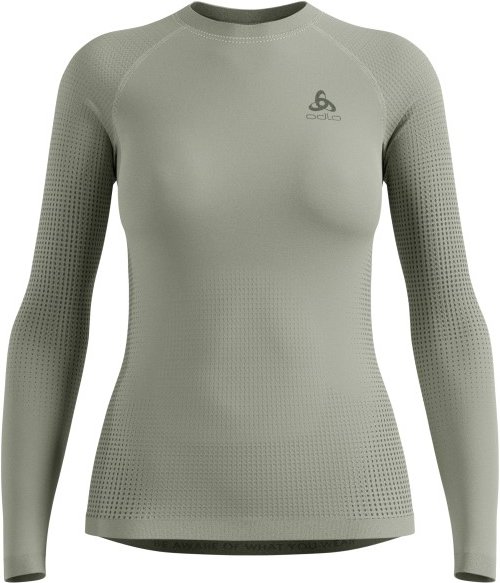 Odlo - Women's BL Top Crew Neck L/S Performance Warm Eco - Kunstfaserunterwäsche Gr XL oliv/grau
