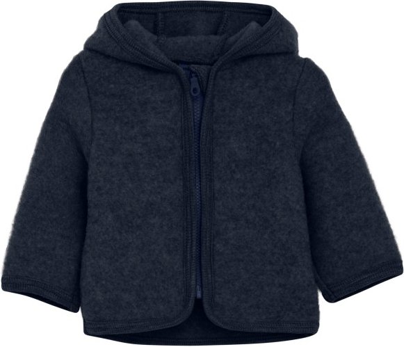 Huttelihut - Kid's Jacket Wool Fleece with Hood - Merinojacke Gr 110 blau