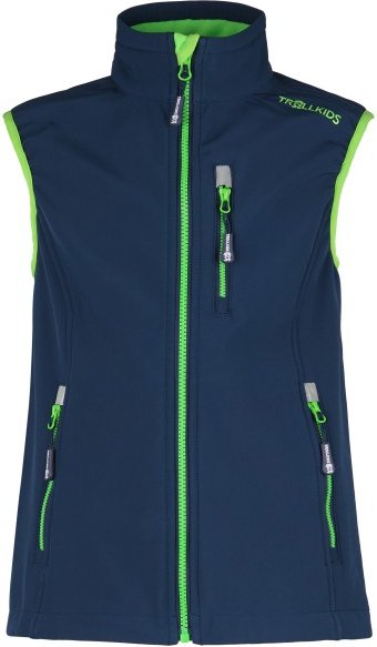 Thumbnail - Trollkids - Kid's Trollfjord Vest - Softshellweste Gr 98 blau