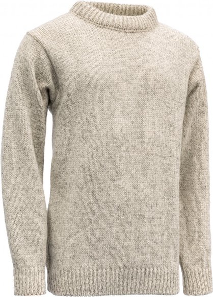 Thumbnail - Devold - Nansen Sweater Crew Neck - Wollpullover Gr L beige/grau
