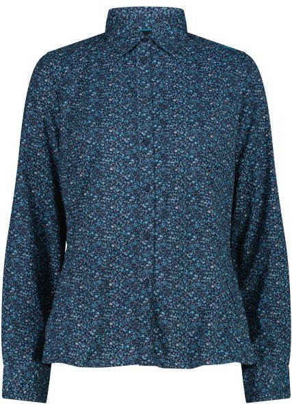 CMP - Women's Longsleeve Shirt with Pattern - Bluse Gr 38 blau