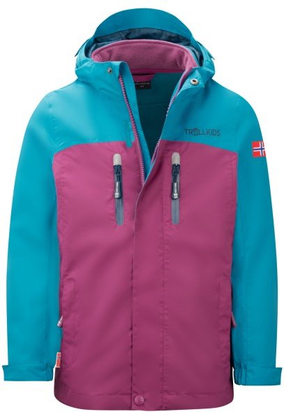 Trollkids - Girl's Bryggen 3in1 Jacket - Doppeljacke Gr 92 lila