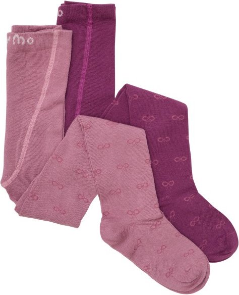 Thumbnail - Minymo - Kid's Stockings with Pattern 2-Pack - Strumpfhose Gr 68/74 rosa/lila