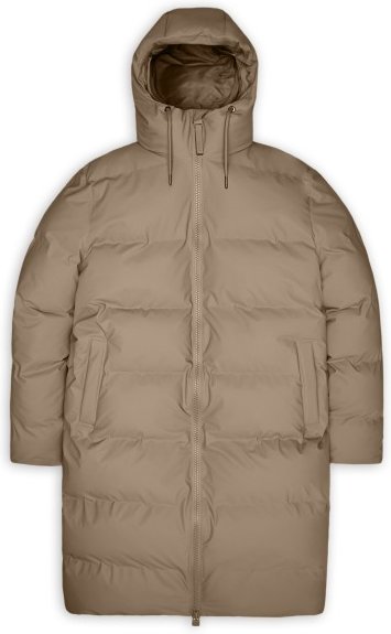 Thumbnail - Rains - Alta Longer Puffer Jacket W3T4 - Winterjacke Gr XS beige