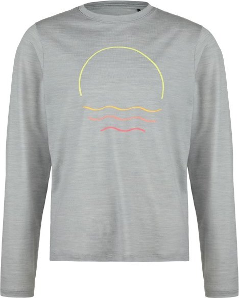 Thumbnail - Stoic - Kid's Merino155 LaholmSt. Print L/S - Merinoshirt Gr 140 grau