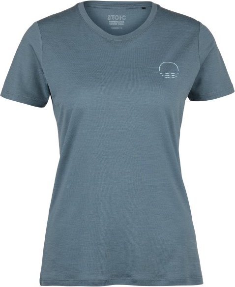 Stoic - Women's Merino155 LaholmSt. Print T-Shirt Sun - Merinoshirt Gr 3XL grau