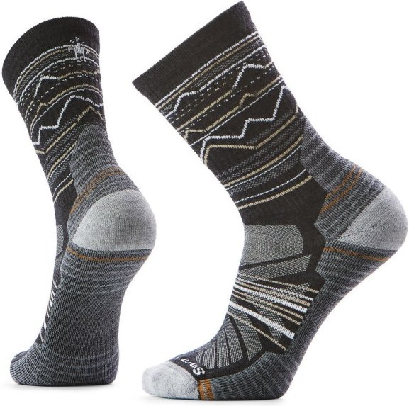 Thumbnail - Smartwool - Hike Light Cushion Mountain Range Pattern Crew - Wandersocken Gr L grau