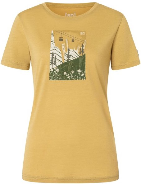 super.natural - Women's Summer Gondola Tee - Merinoshirt Gr XS sahara / various