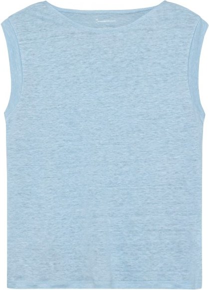 KnowledgeCotton Apparel - Women's Loose Fold Up Linen - Top Gr XL blau