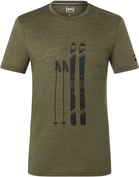 super.natural - Skiing Gear Tee - Merinoshirt Gr XL oliv